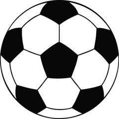 Classic black and white soccer ball illustration simple design