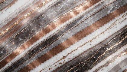Diagonal Marble Veins with Copper Accents and Golden Streaks Abs