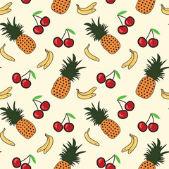 fruits seamless pattern design, vector repeated fruits pattern background