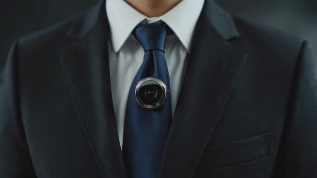 Spy with a hidden camera.