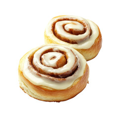 Cinnamon Rolls With Cream Cheese Frosting  isolated on a transparent background