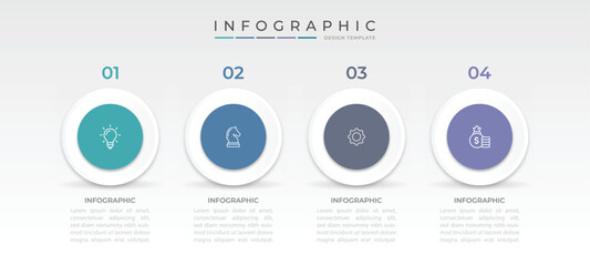 infographic design with 4 options or steps. Infographics for business concept. Can be used for presentations workflow layout, banner, process, diagram, flow chart, info graph, annual report.