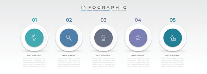 infographic design with 5 options or steps. Infographics for business concept. Can be used for presentations workflow layout, banner, process, diagram, flow chart, info graph, annual report.