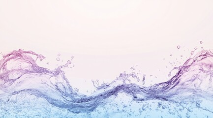 Delicate water splashes and ripples in pastel hues