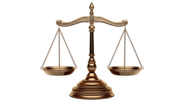  Scales of Justice Isolated on Transparent Background