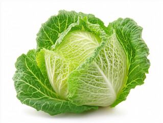 Obraz premium organic natural full cauliflower, cabbage and romaine lettuce vegetable isolated on white background 