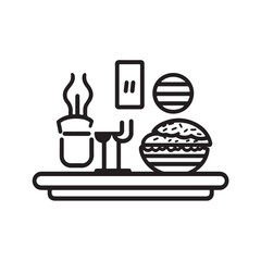 Minimalist and modern style restaurant vector icon. Showing restaurant or culinary location symbol that can be used for maps, food ordering apps.