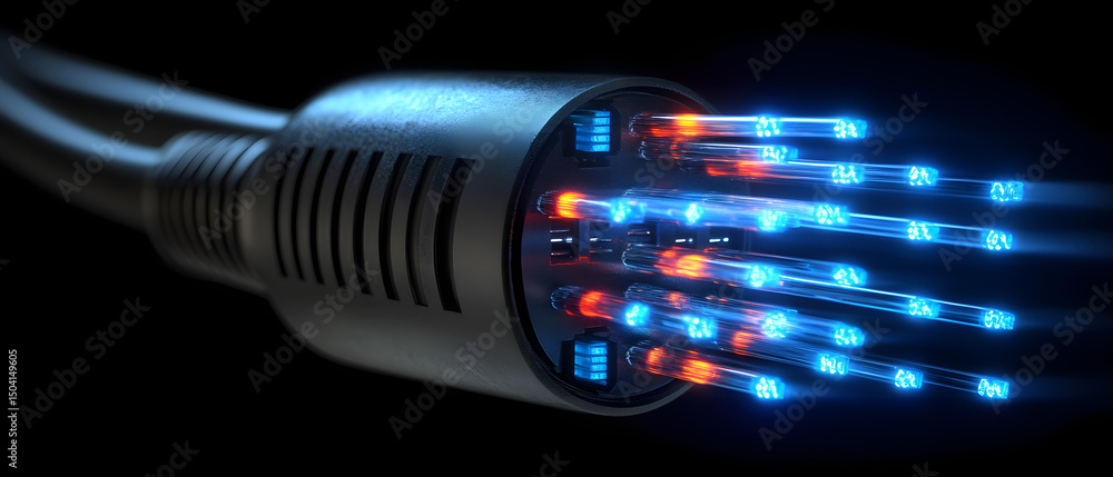 Poster broadband technology enabling fast and reliable internet access a visualization of telecommunication