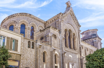 Fototapeta premium Cannes France. Roman Catholic Church of Our Lady of Good Voyage or Notre Dame de Bon Voyage built in 19th century. 