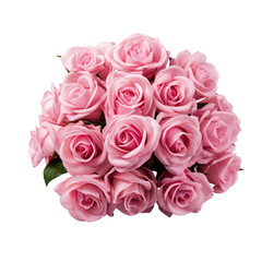  Pile of Pink Roses Isolated on Transparent Background