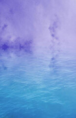 This image features a realistic depiction of a sky with clouds and stars. It has clear elements like the blue sky, clouds