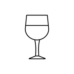wine glass icon, vector line isolated on white background. trendy and modern design