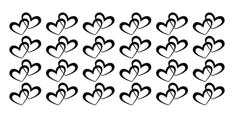 two black heart pattern vector.