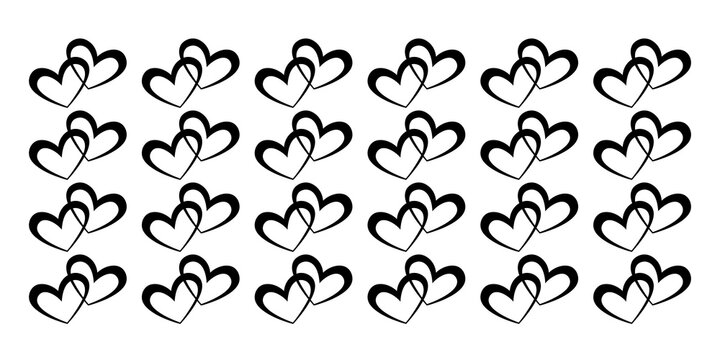 two black heart pattern vector.