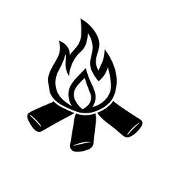 Simple black Campfire Icon 
