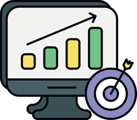 Vector Marketing and Advertisement Color Outline Icons and pack Illustrations