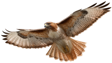  Hawk in Flight on Transparent Background