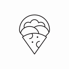 food sweet dessert tasty crepe icon sign vector