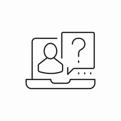 laptop online consultation question icon sign vector