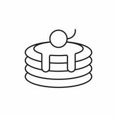 pancakes cherry syrup icon sign vector