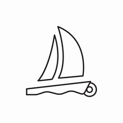 sailboat waves icon sign vector
