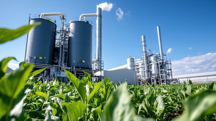 Biofuel Plant & Green Field, Sustainable Energy