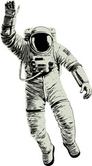 Halftone Style Vector Illustration of an Astronaut