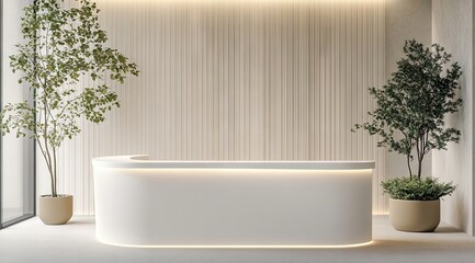 Modern reception desk in a minimalist lobby (3)