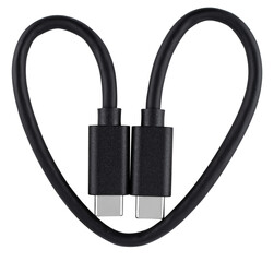 Black plastic-coated Type-C cable