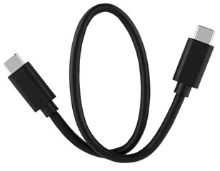 Black plastic-coated Type-C cable