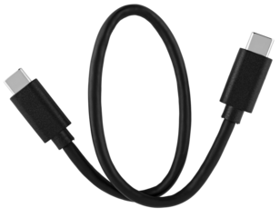 Black plastic-coated Type-C cable