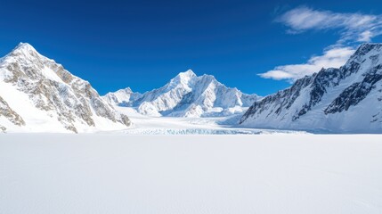 Fototapeta premium Majestic Snow-Covered Mountains & Glacier