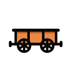 Fototapeta premium Cartoon Train Wagon Vector Illustration with Simple Design and Bold Outlines for Transportation Concepts