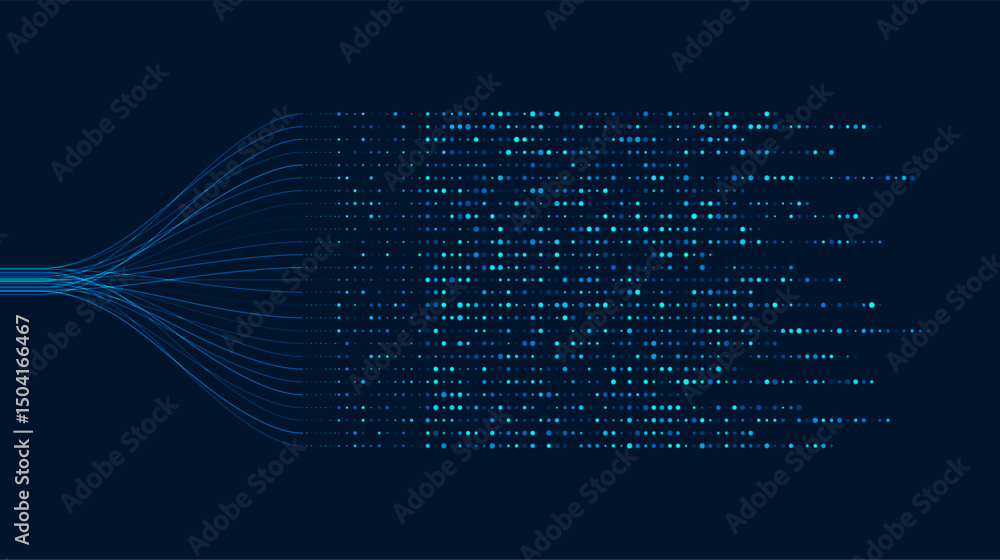 Poster big data visualization. social network, financial analysis of complex databases. data mining. vector