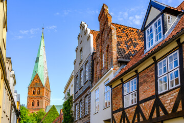 historic buildings at the olt town of Luebeck - germany