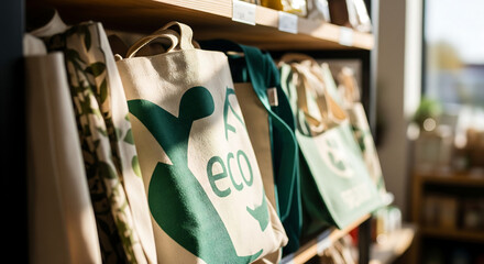  Sacs Écologiques dans une Épicerie Bio, Shopping Durable 