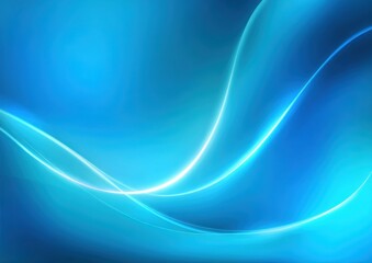 Abstract Blue Wave Background Glowing Lines and Smooth Curves for Design