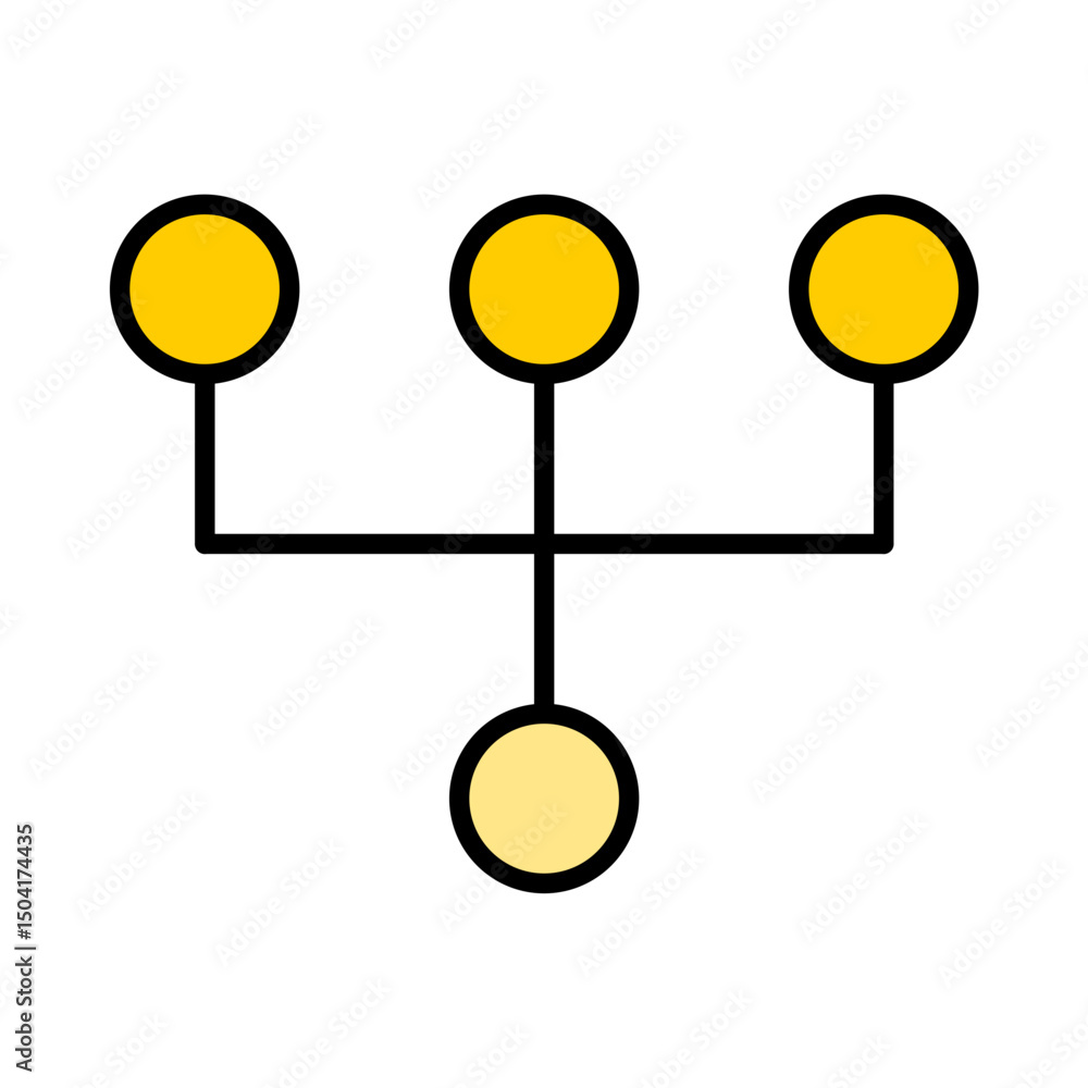 Poster network connection icon: digital structure, data link, interconnected points, social network, branch