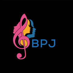 Fototapeta premium BPJ letter logo. BPJ Musical Band Logo. BPJ best icon. 