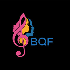 Fototapeta premium BQF letter logo. BQF Musical Band Logo. BQF best icon. 