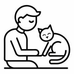 Cozy Work From Home Scene: Person Working with Sleeping Cat as a Relaxing Companion


