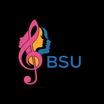 BSU letter logo. BSU Musical Band Logo. BSU best icon.	
