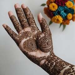 Fototapeta premium henna tattoo on hand