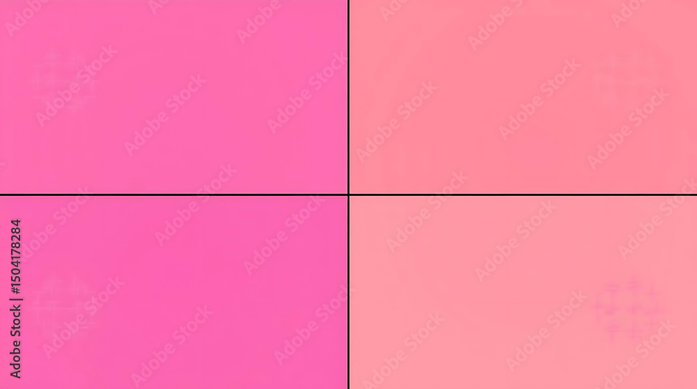 Poster Abstract pink and coral gradient color blocks background