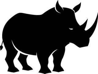 Rhino Silhouette Vector Logo – Animal Design Vector Illustration