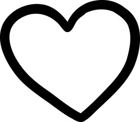 Bold Hand Drawn Symmetrical Heart Outline