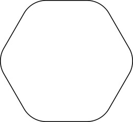 Minimalist Hand Drawn Rounded Hexagon Frame