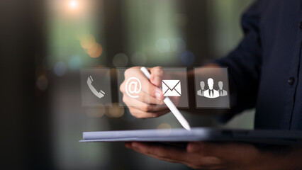 concept of online support and customer service ,Hotline for contact and advice ,Call center for...