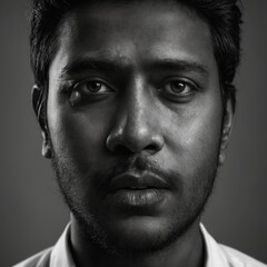 black and white portrait of a man