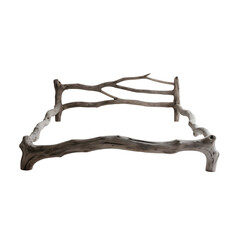 Obraz premium Bed frame that looks like petrified driftwood 